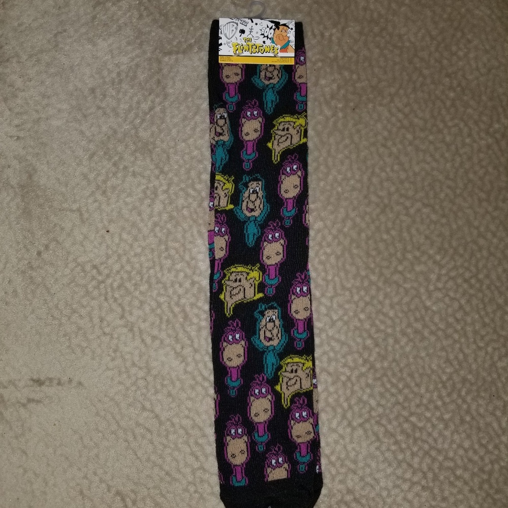 Mens 6-12 Flintstone Socks, Black